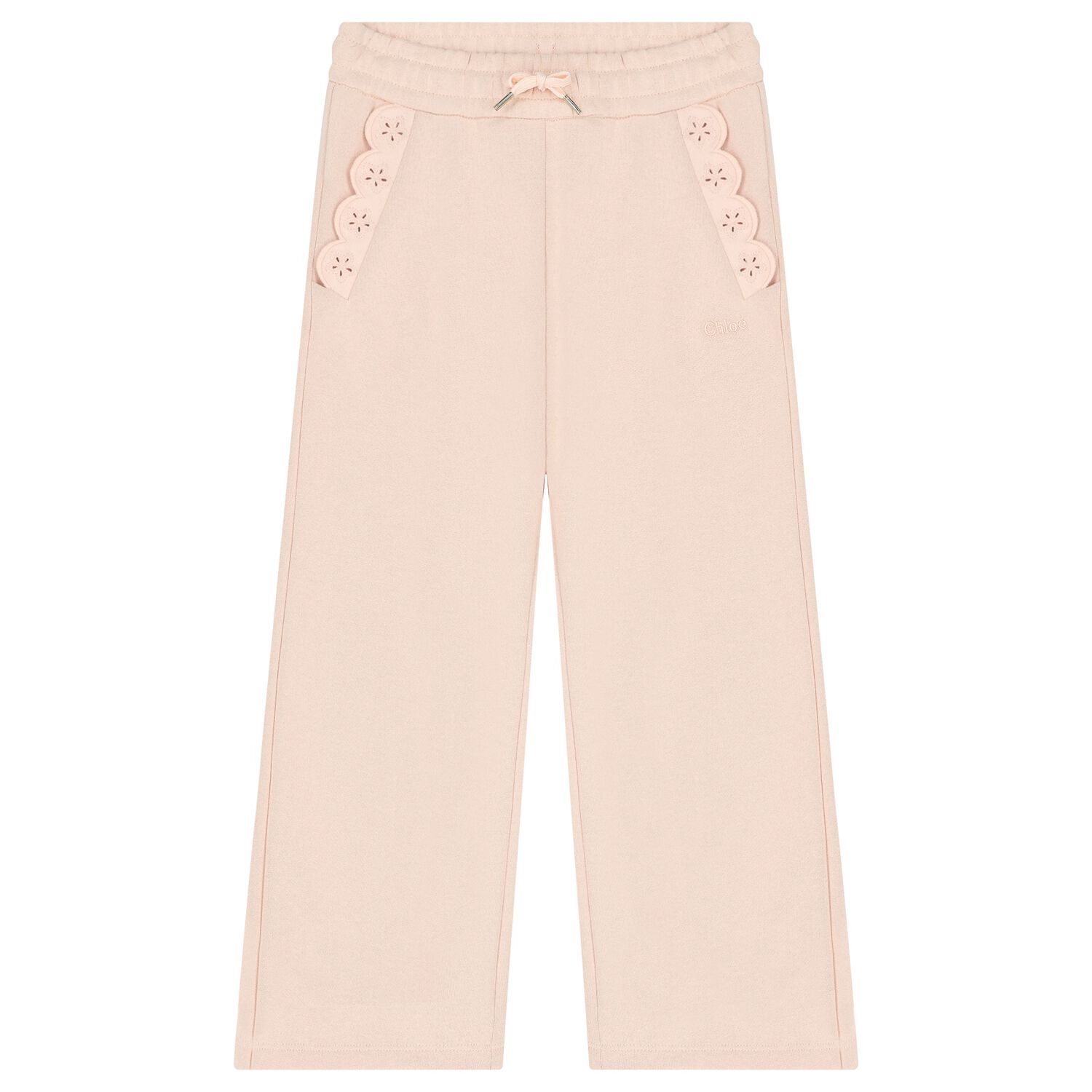 بنطلون بنات رياضي بالشعار باللون الوردي, 1, hi-res image number null