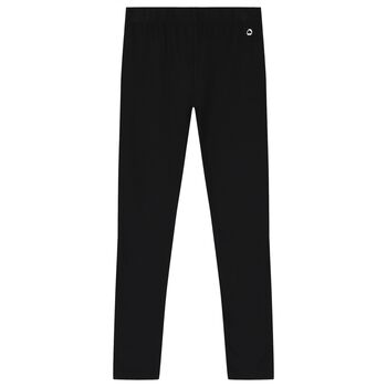 Girls Black Logo Leggings