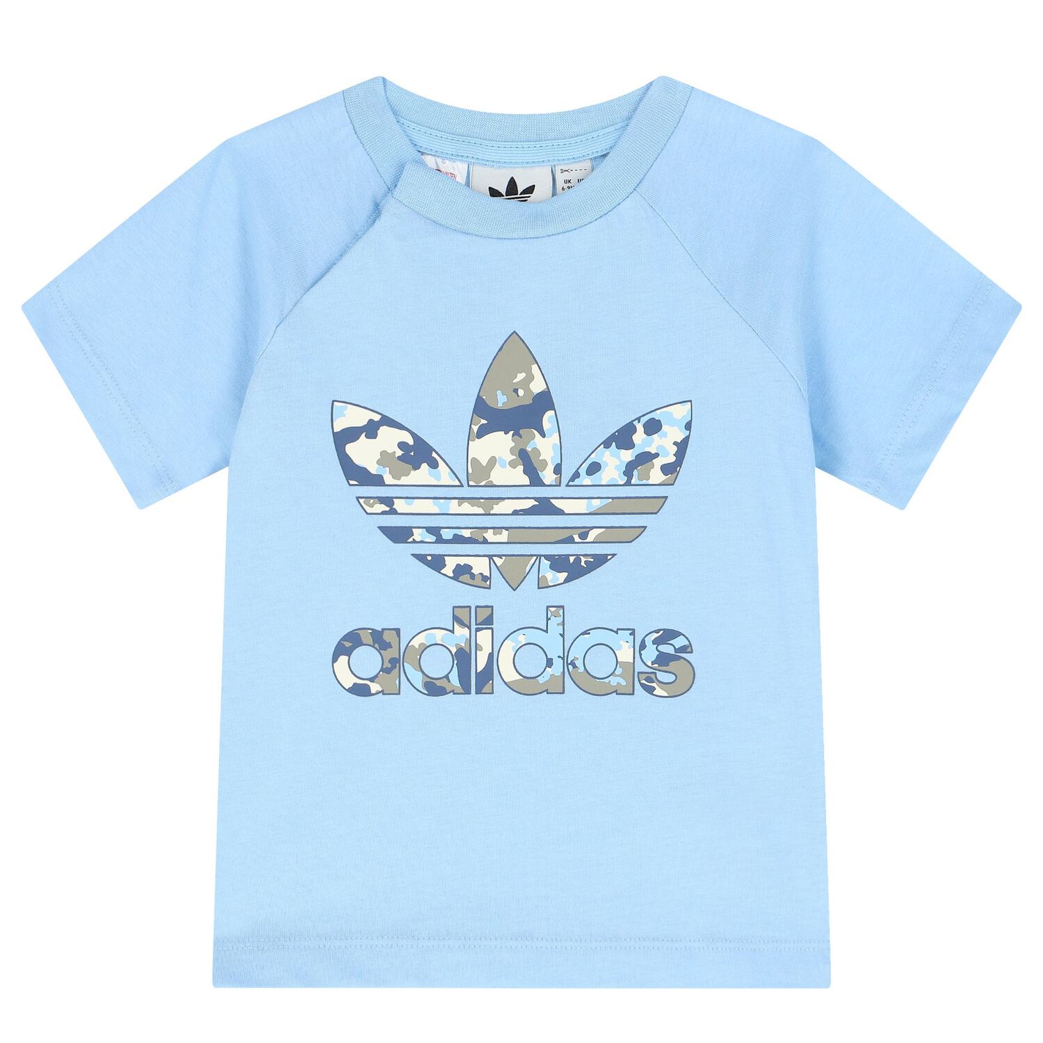 Blue & Grey Trefoil Logo Shorts Set, 1, hi-res image number null