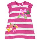 Younger Girls Pink & White Striped Dress, 3, hi-res