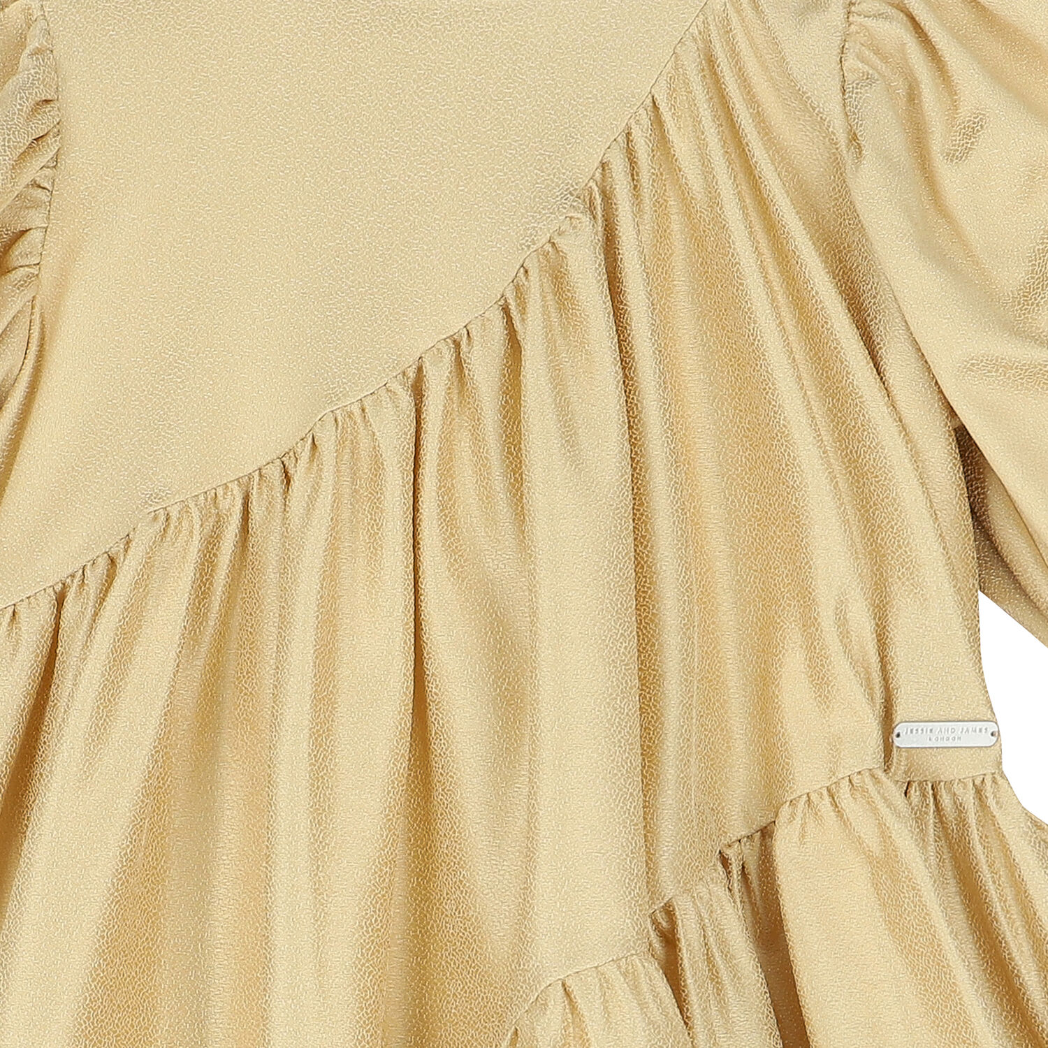 Girls Gold Tiered Dress, 1, hi-res image number null