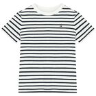 Baby Boys White & Navy Blue Striped Shorts Set, 1, hi-res
