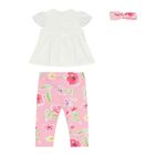 Baby Girls Ivory & Pink Floral Leggings Set, 1, hi-res