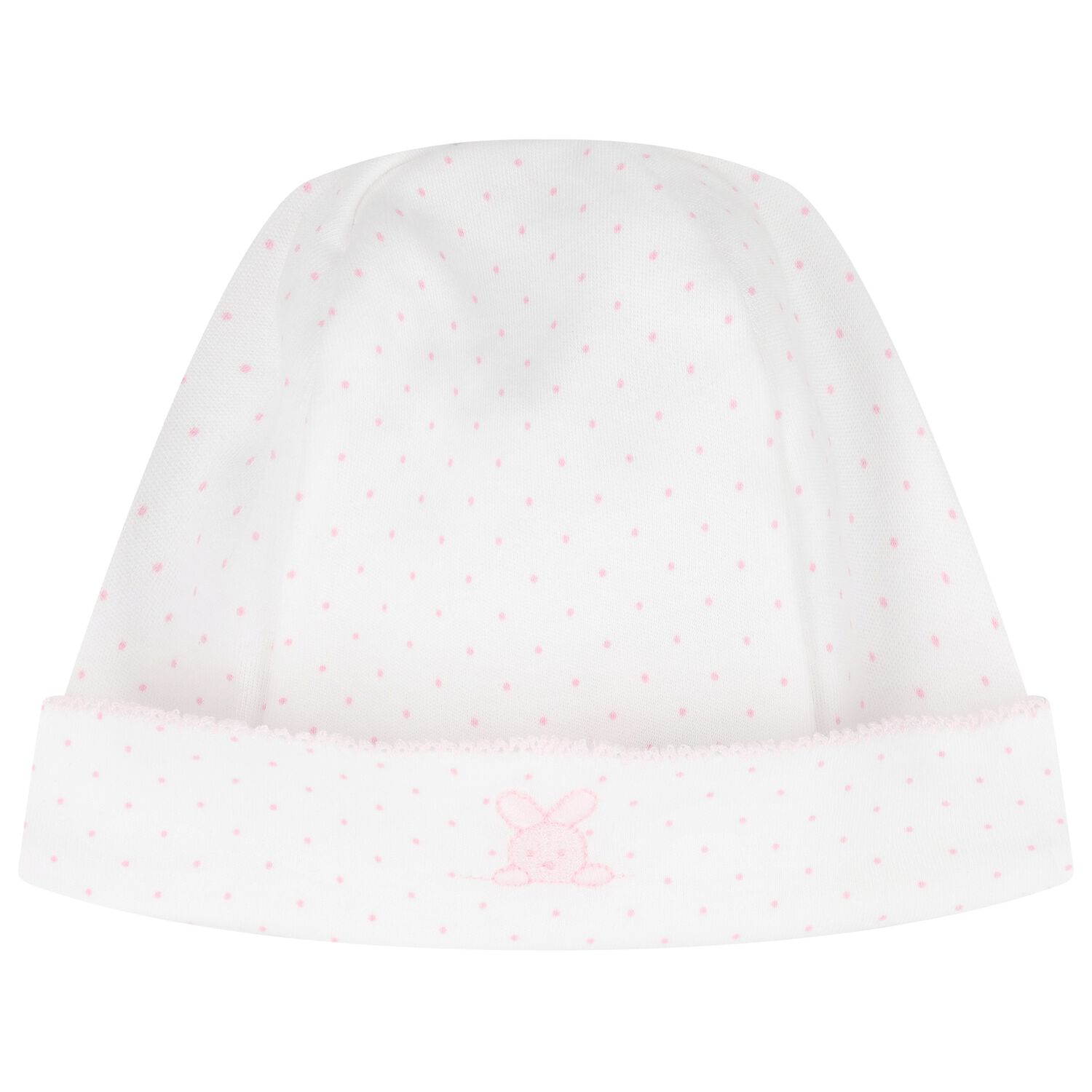 Baby Girls White & Pink Bunny Hat, 2, hi-res