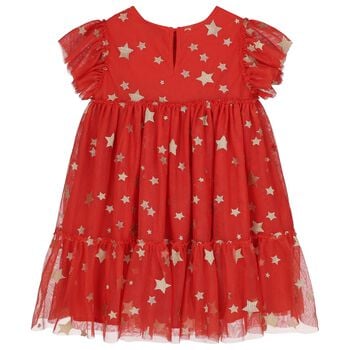 Girls Red Stars Tulle Dress