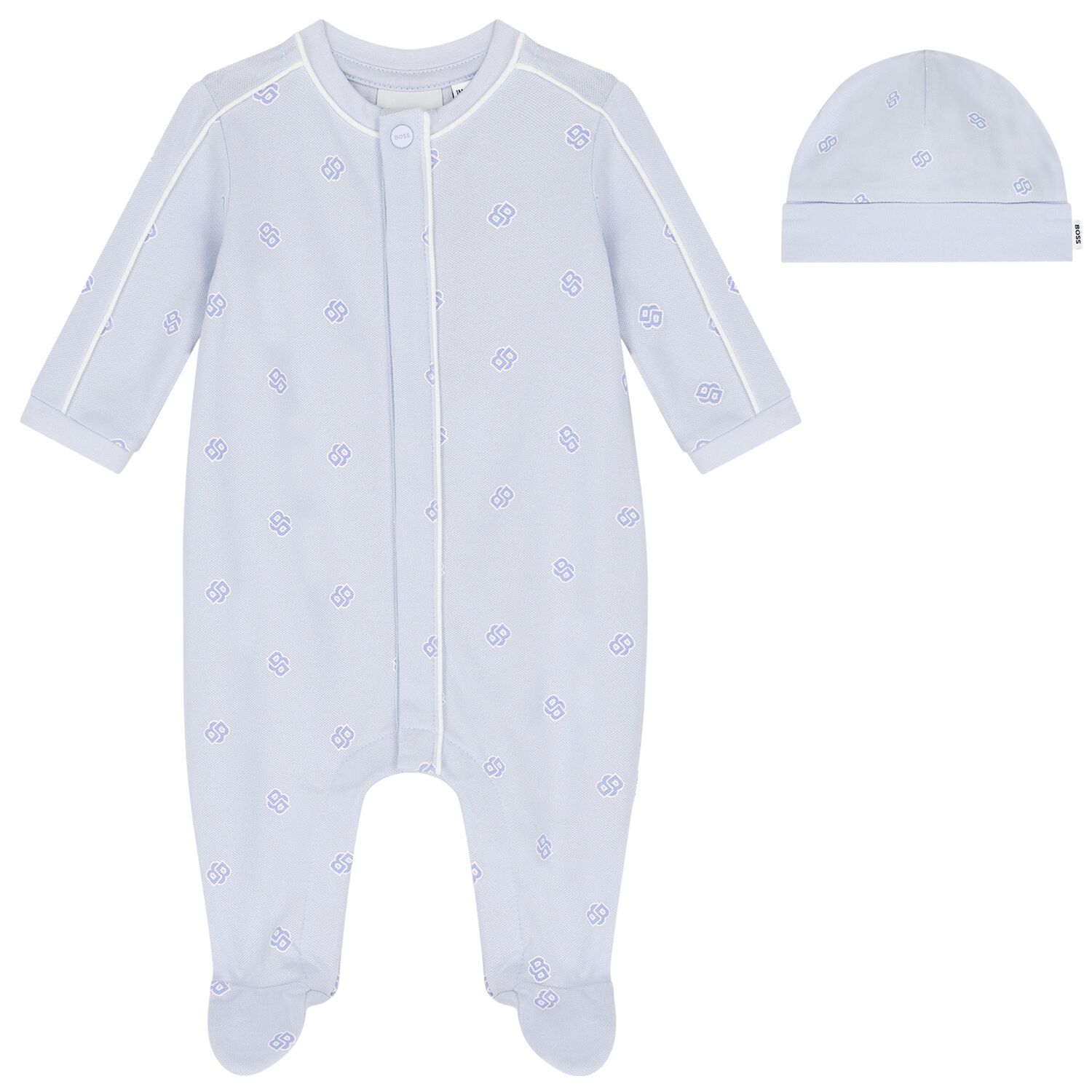 Baby Boys Blue Logo Babygrow Gift Set, 1, hi-res image number null
