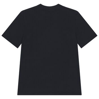 تي شيرت أولاد بالشعار باللون الأسود