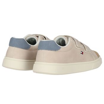 Boys Beige Logo Trainers