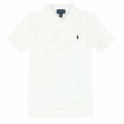 Boys White Slim Fit Logo Polo Shirt, 1, hi-res