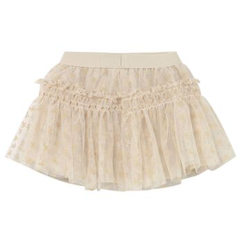 Younger Girls Beige Tulle Skirt