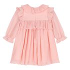 Younger Girls Pink Pleated Dress, 1, hi-res