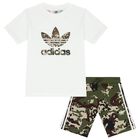 طقم شورت بشعار تريفويل باللون الأبيض والأخضر, 1, hi-res