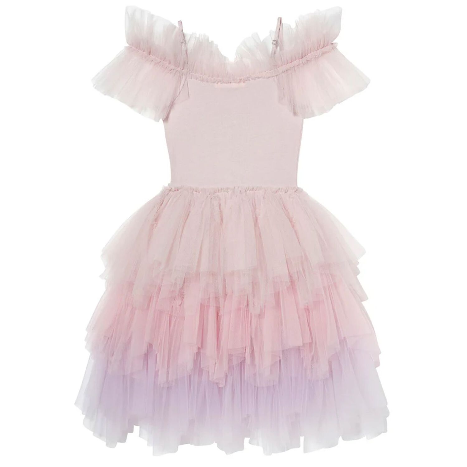 Girls Pink Embellished Tulle Dress, 1, hi-res