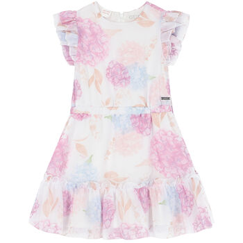 Girls White Floral Dress