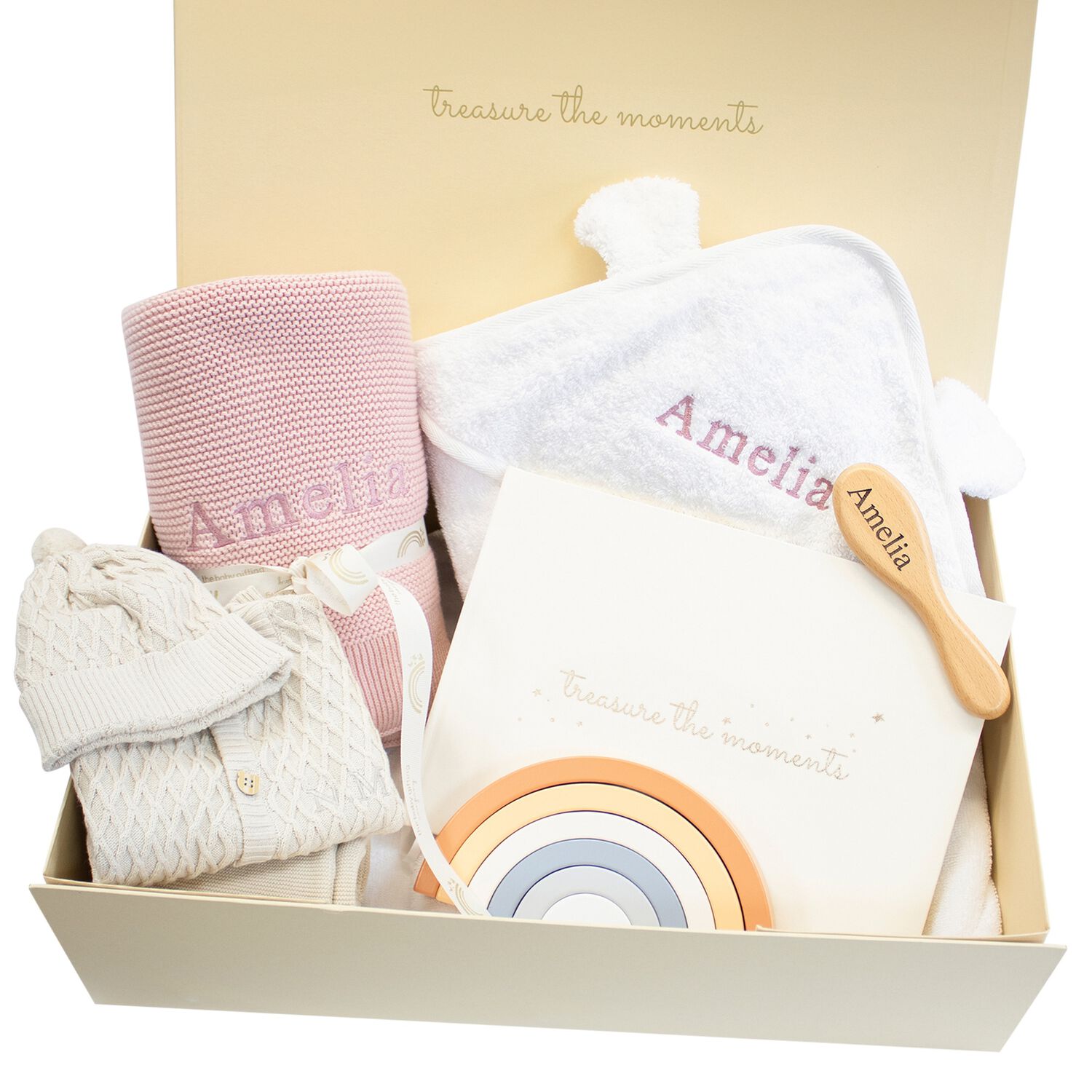 Girls Pink Personalised Ultimate Baby Gift Set, 3, hi-res