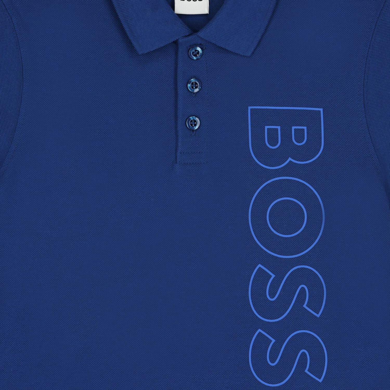 BOSS Boys Blue Logo Polo Shirt | Junior Couture