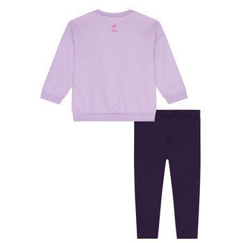 Younger Girls Purple Disney Logo Leggings Set