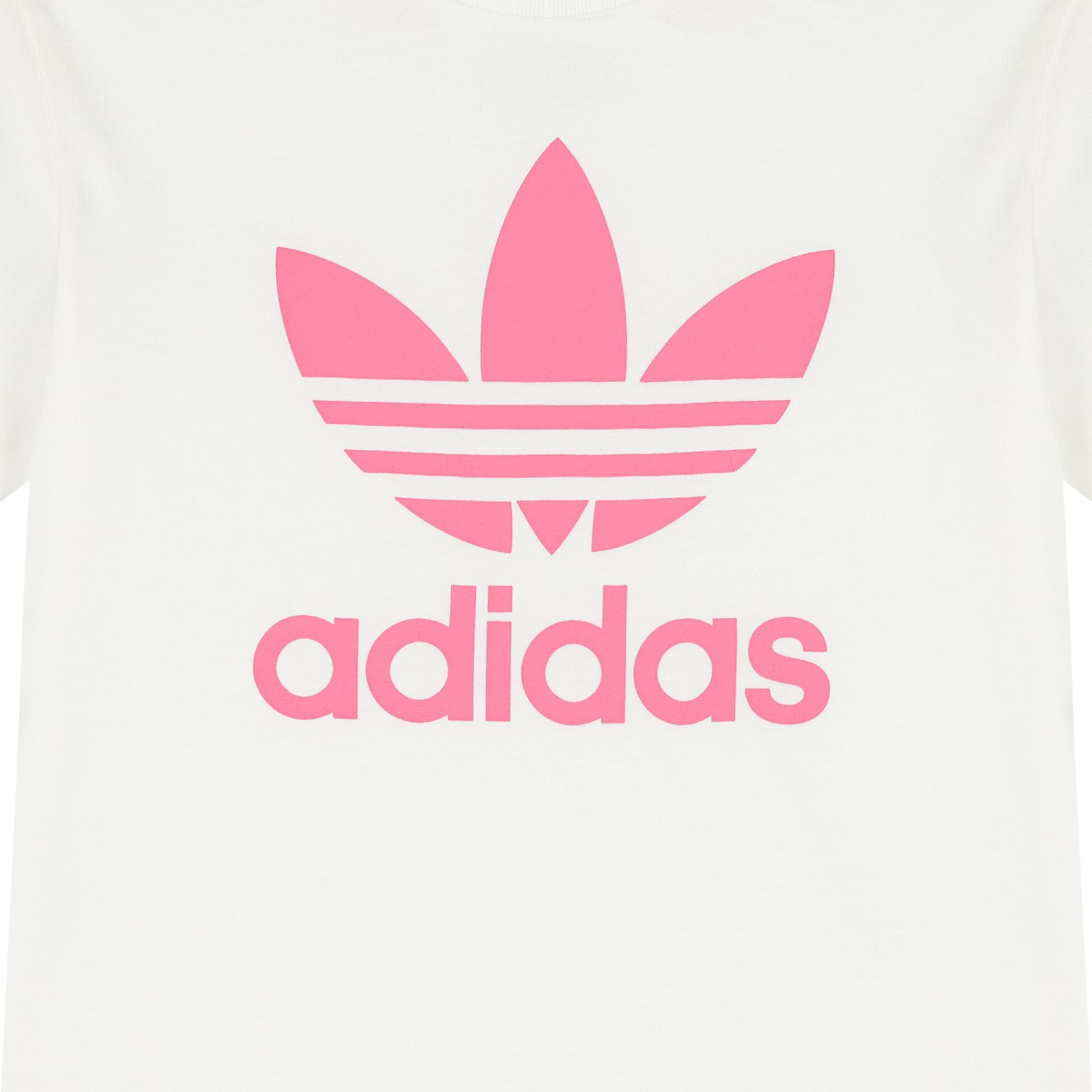 white adidas shirt with pink logo