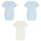 Baby Boys Blue & Ivory Whale Bodysuit ( 3-Pack ), 1, hi-res