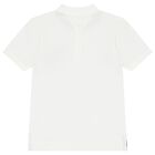 Boys White Logo Polo Shirt, 2, hi-res
