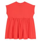 Younger Girls Red Boke Flower Dress, 1, hi-res