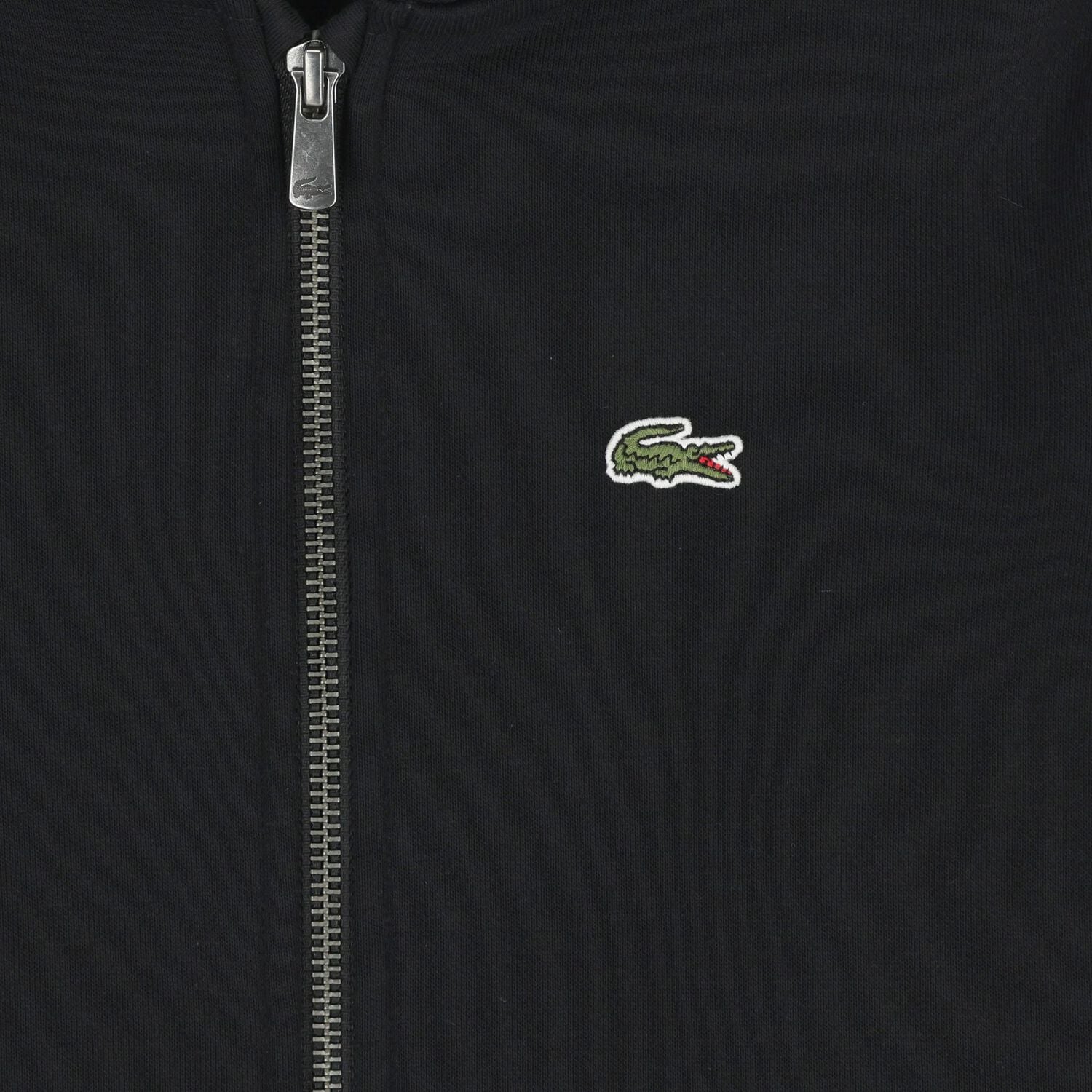 Black Logo Hooded Zip Up Top, 1, hi-res