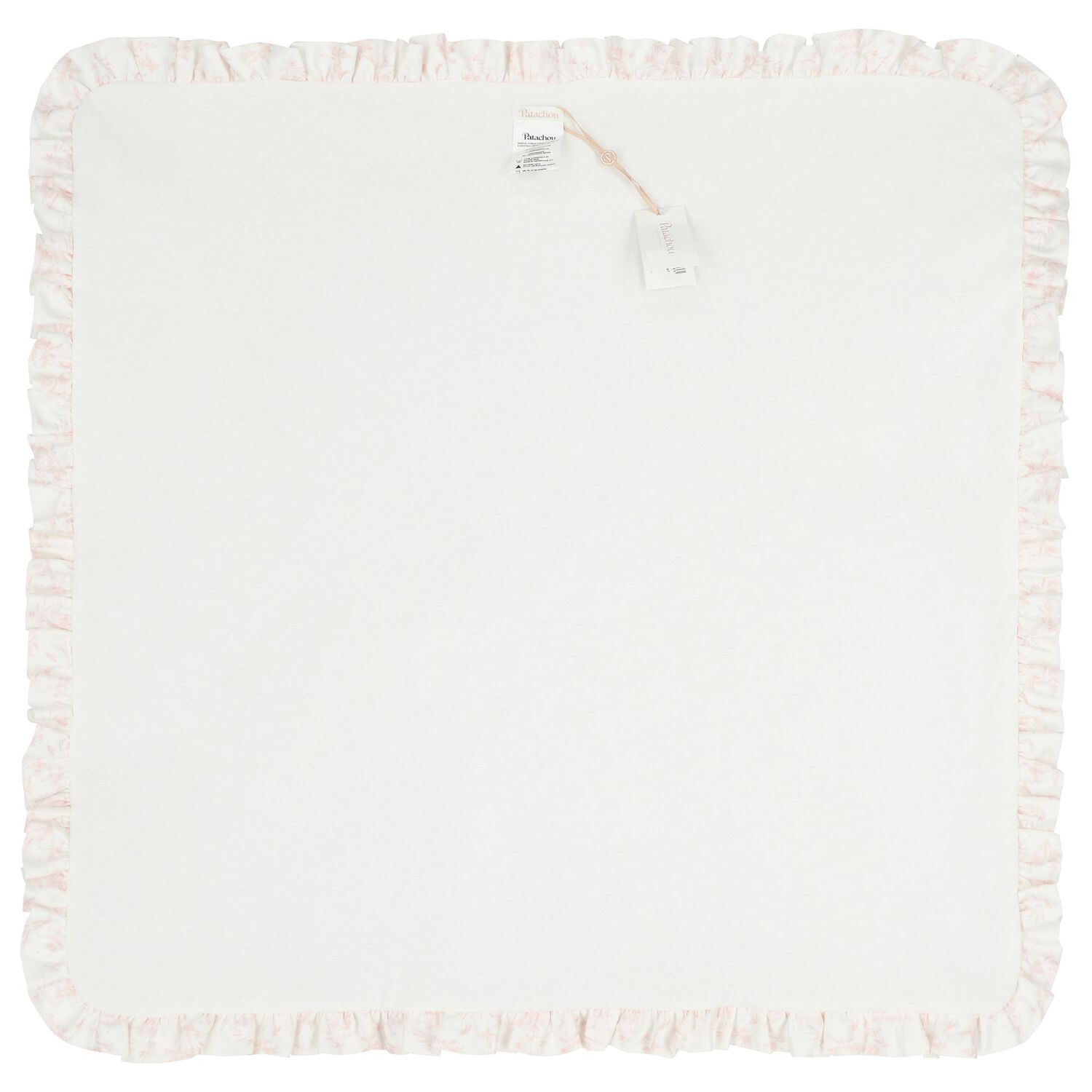 Baby Girls White & Pink Toile De Jouy Blanket, 2, hi-res