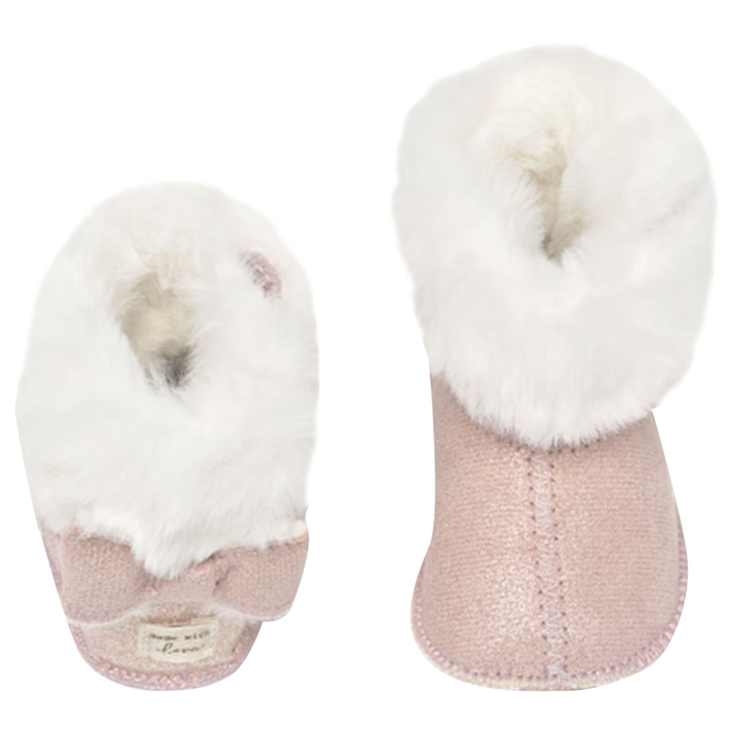 حذاء وردي من الفرو الصناعي للفتيات الصغيرات قبل المشي, 1, hi-res