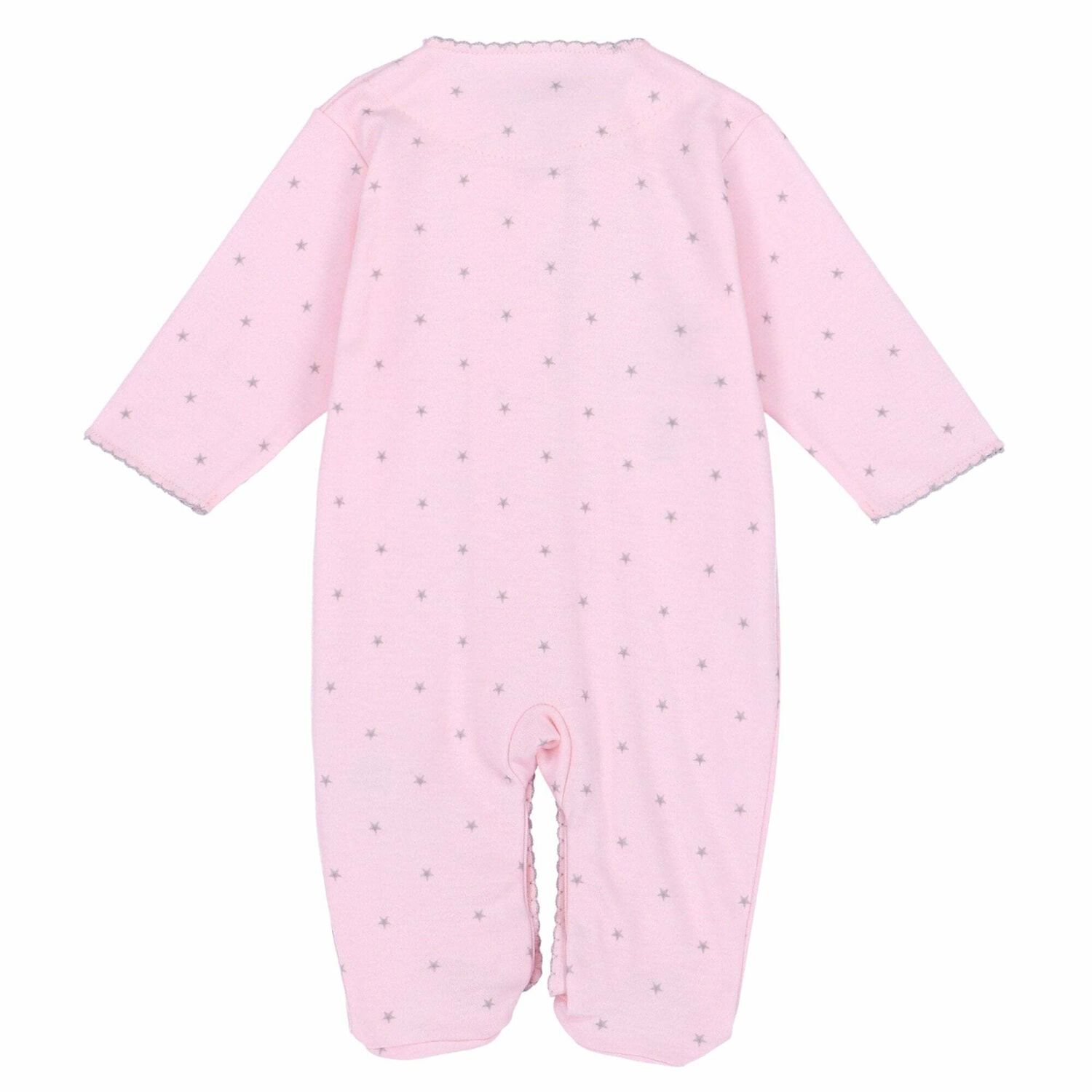 Baby Girls Pink Cotton Babygrow, 1, hi-res
