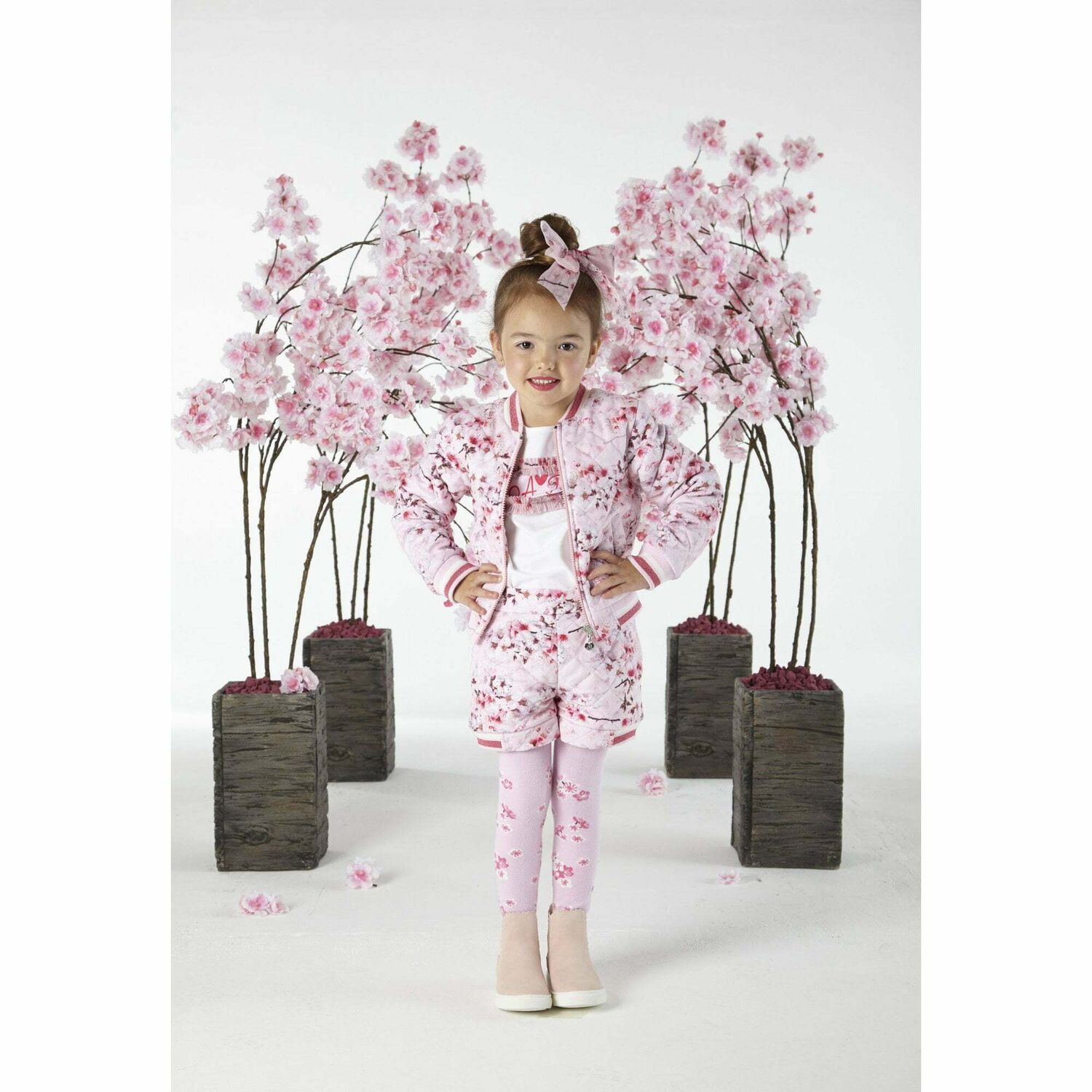 Girls Pink Floral Jacket, 1, hi-res image number null