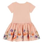 Younger Girls Pink Floral Print Dress, 1, hi-res