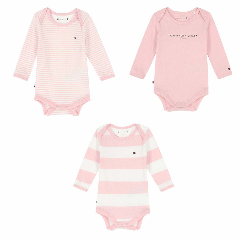 Læs Caius undervandsbåd Tommy Hilfiger Baby Girls Three Piece Bodysuit Set | Junior Couture USA