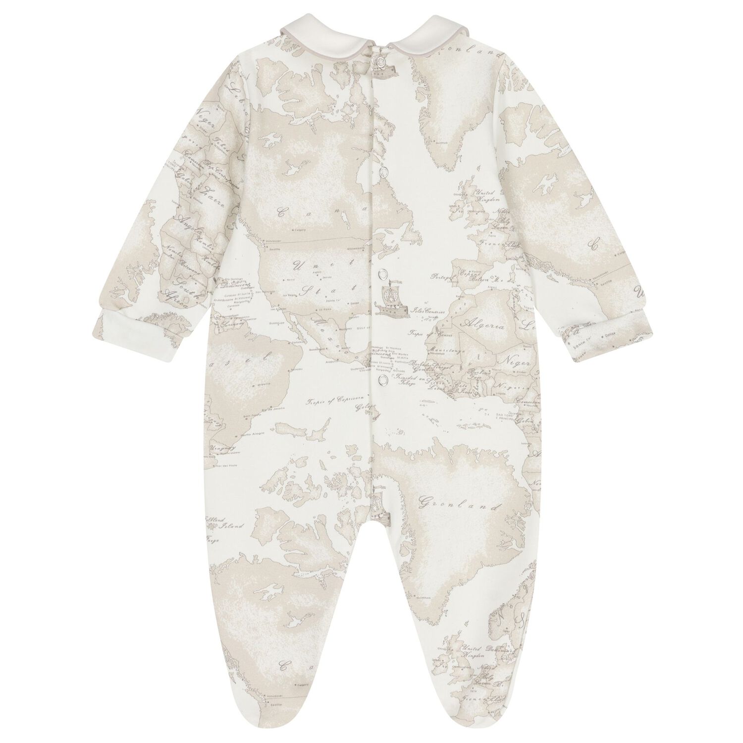 Ivory & Beige Geo Map Babygrow Set, 3, hi-res