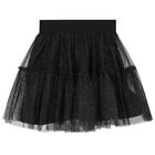 Girls Black Tulle Skirt, 1, hi-res