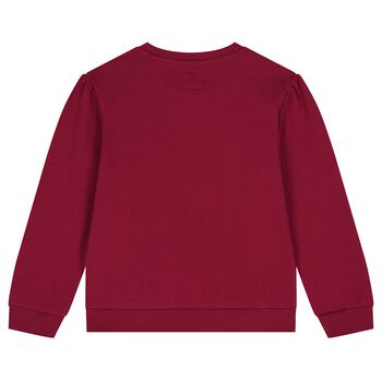 Girls Red Teddy Bear Sweatshirt