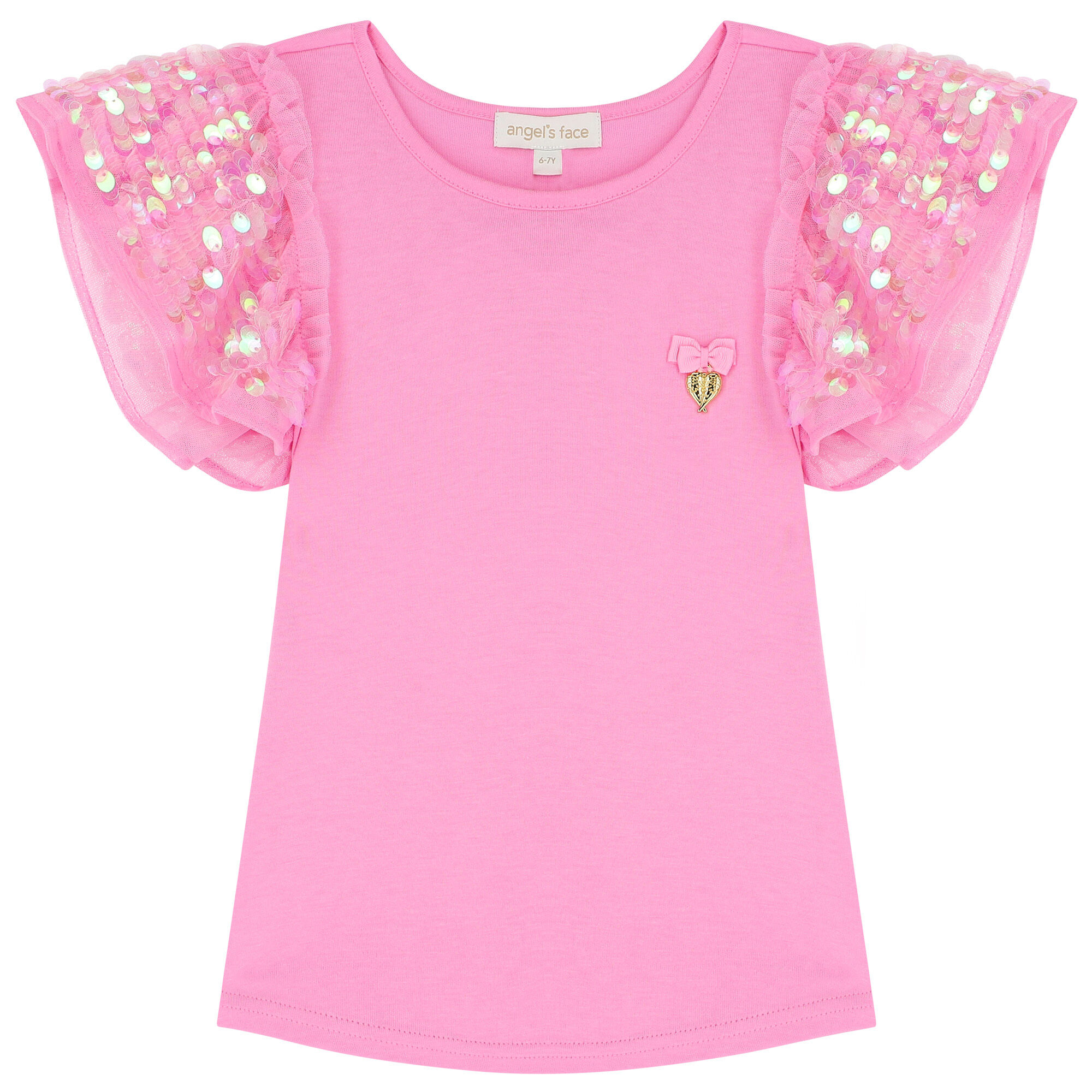 Angel s Face Girls Pink Sequin Top Junior Couture USA