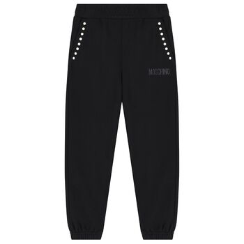 Girls Black Logo Joggers