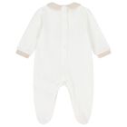 White & Beige Teddy Bear Babygrow, 1, hi-res