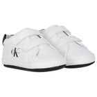 White Logo Baby Pre Walker Shoes, 1, hi-res