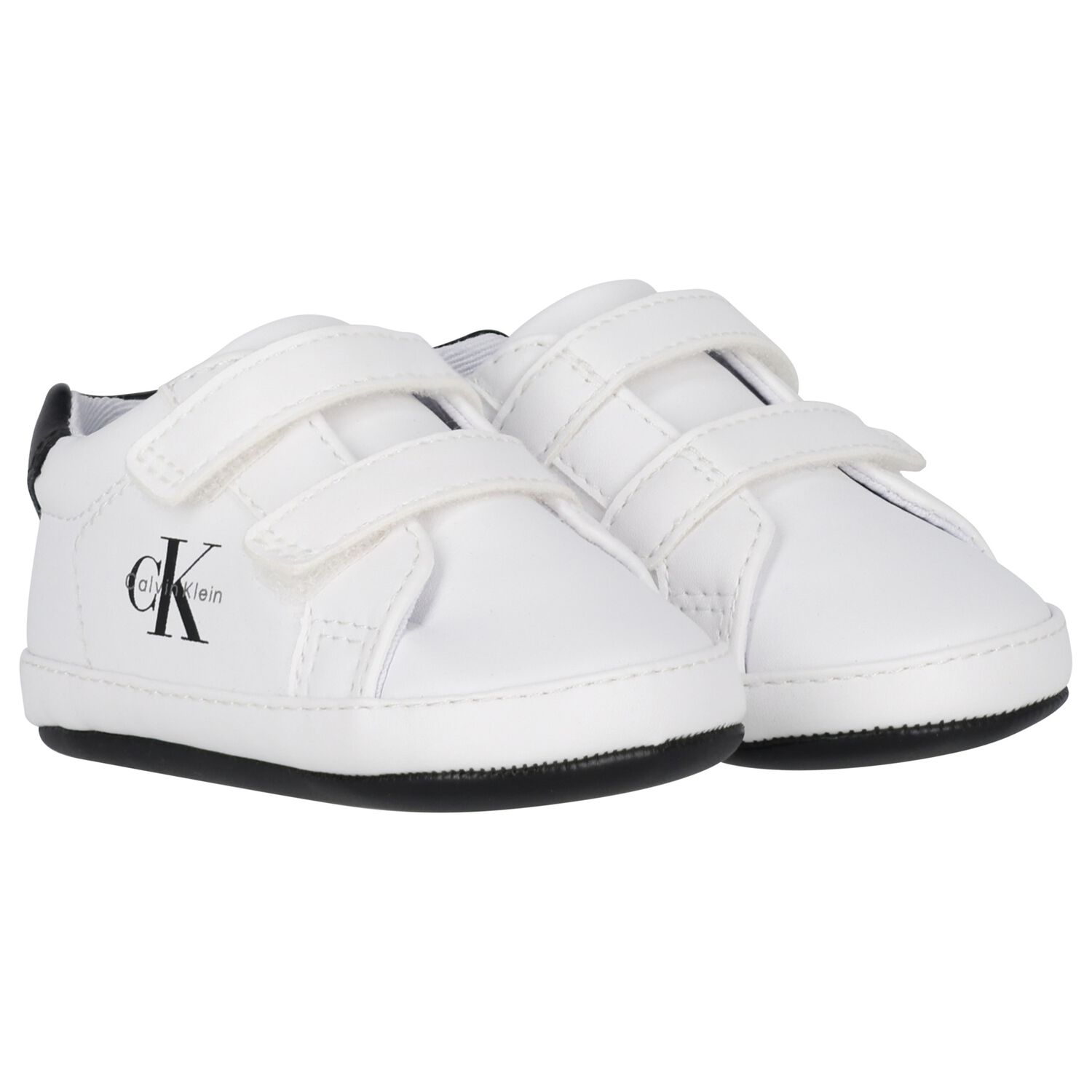 White Logo Baby Pre Walker Shoes, 1, hi-res