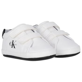 White Logo Baby Pre Walker Shoes