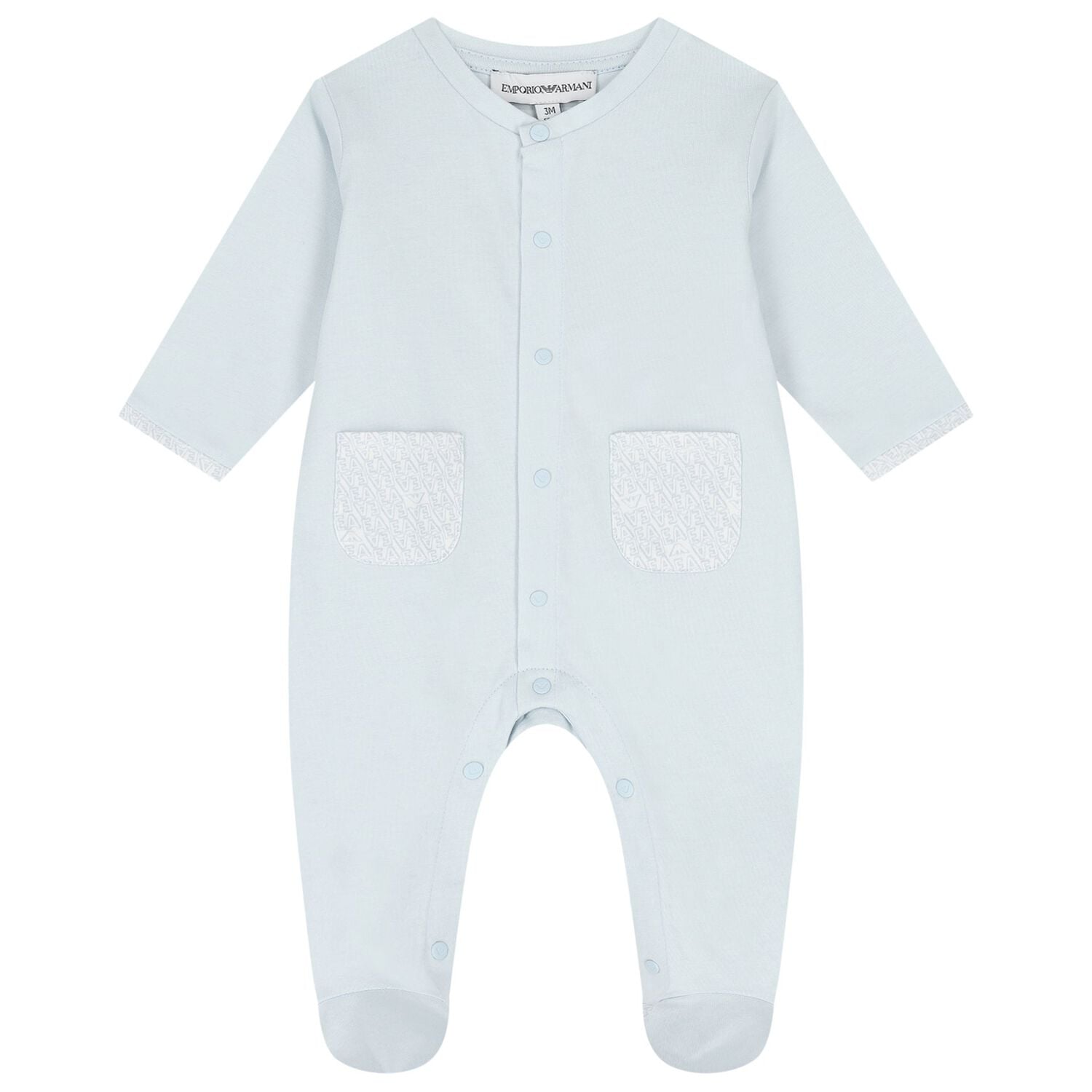 Baby Boys Blue Logo Babygrow Set, 4, hi-res