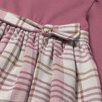Younger Girls Red & Beige Plaid Dress