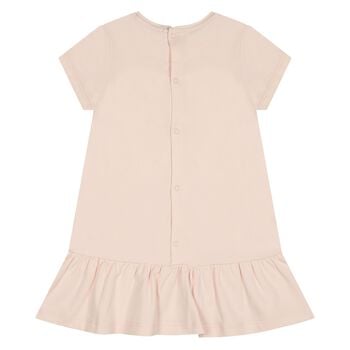 Younger Girls Pink Faux Fur Teddy Bear Dress