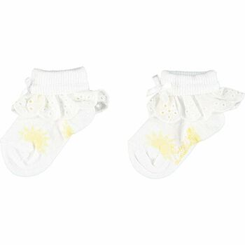 Baby Girls White & Yellow Socks