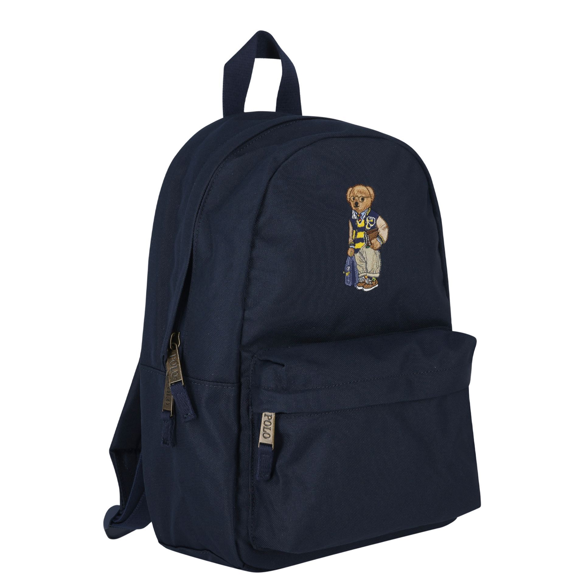 Ralph Lauren Boys Navy Blue Canvas Polo Bear Backpack ( 40cm
