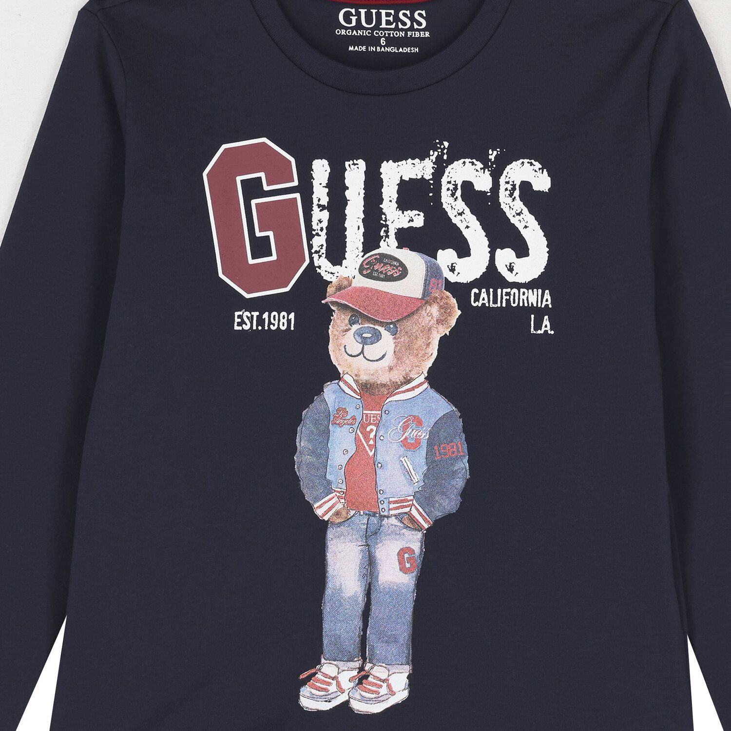 بلوزة أولاد بأكمام طويلة على شكل دب أزرق داكن, 4, hi-res image number null