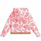 Girls White & Neon Pink Zip Up Top, 1, hi-res