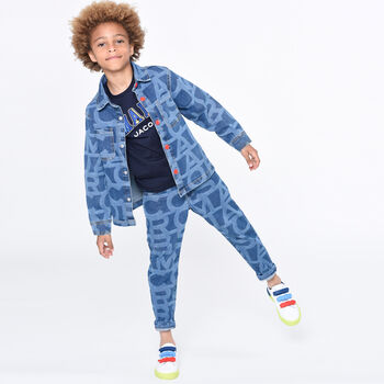 Boys Navy Blue Logo T-Shirt