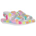 Girls Multi-Coloured Striped Sandals, 1, hi-res